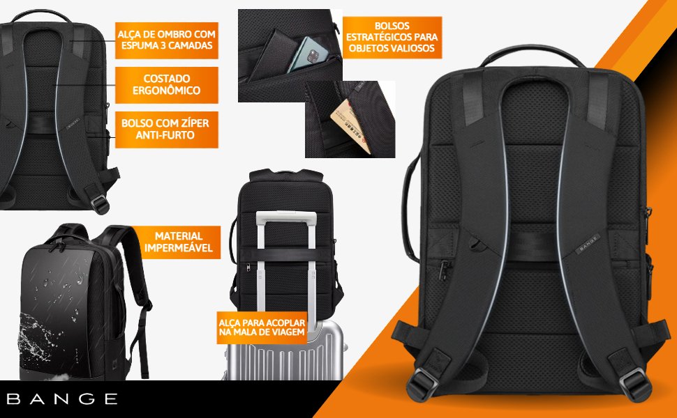 Mochila Masculina Executiva Antifurto Premium